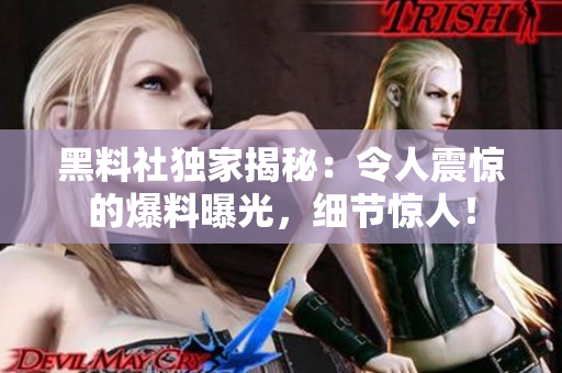 黑料社獨家揭秘：令人震驚的爆料曝光，細(xì)節(jié)驚人！
